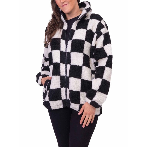 Silver Jeans Jackets & Blazers - Silver Jeans Checkered Sherpa Jacket